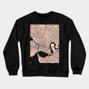 Perth Map Pattern in Soft Pink Pastels Crewneck Sweatshirt